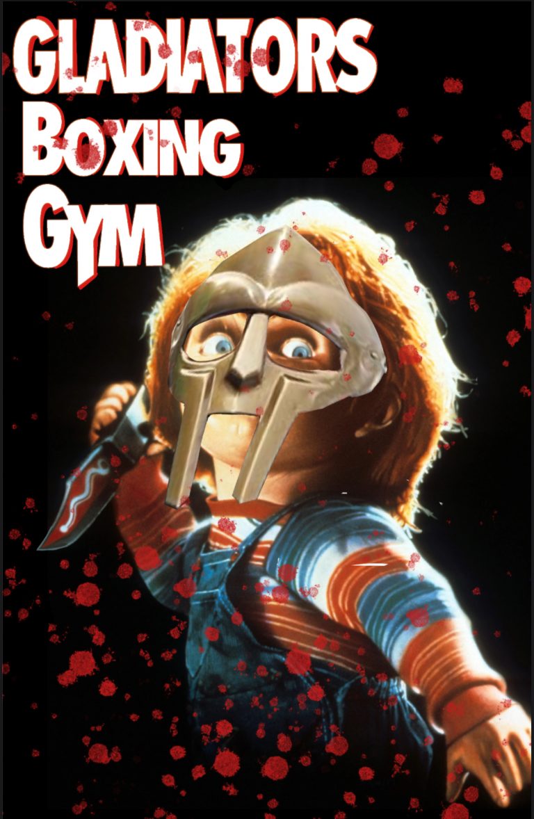 gladiators fight club graphic for sparring event merch